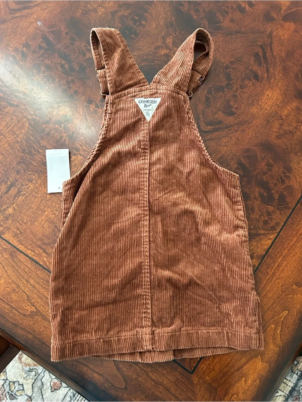 NWT Oshkosh B’gosh Girls Jumper Overall Dress Brown Corduroy Cottage Core 4T